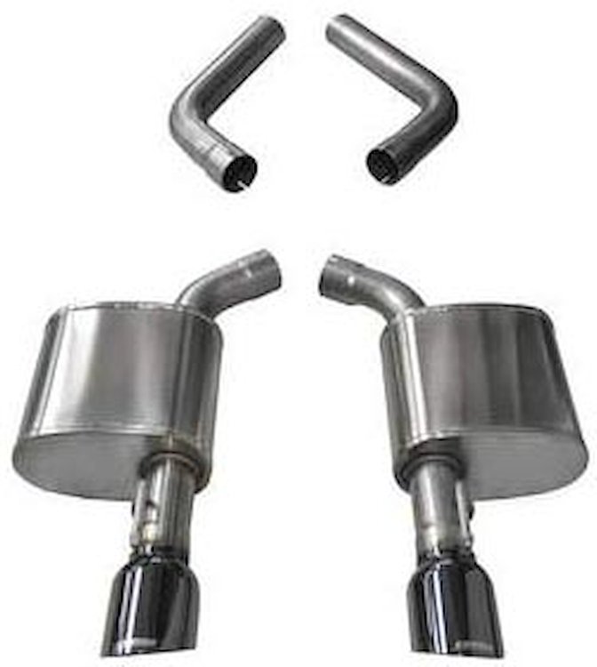 21019BLK Sport Axle-Back Exhaust System 2017-2019 Chrysler 300 C / Dodge Charger 5.7L, 6.2L, 6.4L - Black Tips
