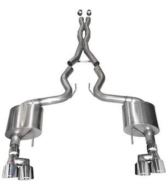 21042 Sport Cat-Back Exhaust System 2018-2019 Ford Mustang GT 5.0L V8 - Polished Tips