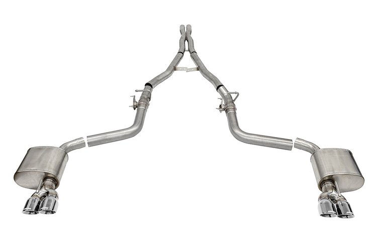 21070 Active Valve (NPP) Cat-Back Exhaust System for Fits Select Dodge Challenger 6.2L, 6.4L - Twin Polished Tips