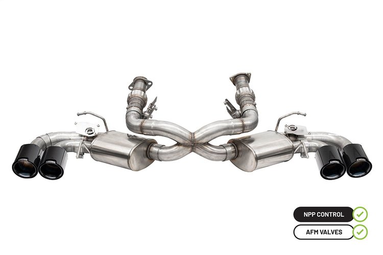 21100CFBLK Cat-Back Exhaust System Fits Select Chevy Corvette
