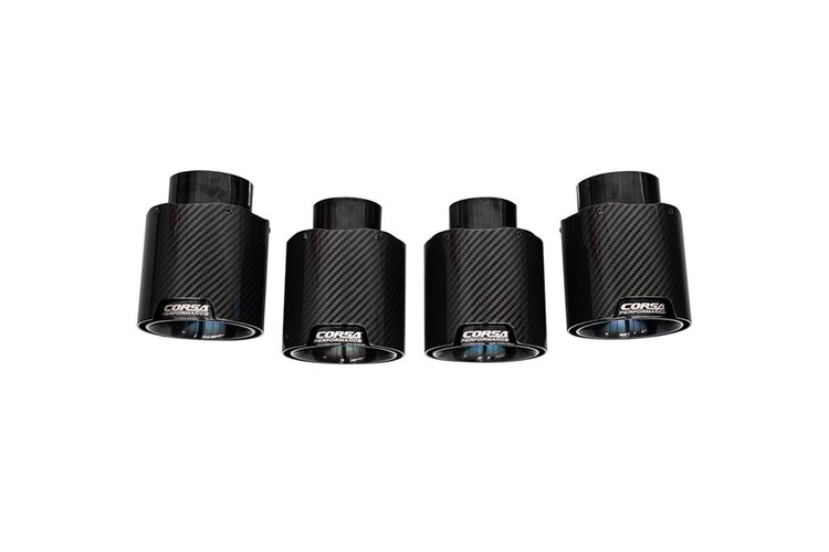 21109CFBLK Exhaust Tip Kit Fits Select Chevy Corvette