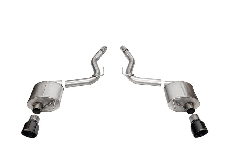 21256BLK Touring Axle-Back Exhaust System Fits Select Ford Mustang
