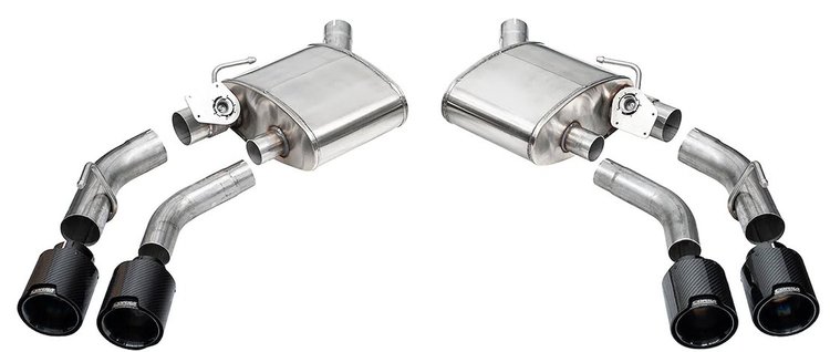 21789CFBLK Active Valve (NPP) Axle-Back Exhaust System Fits Select Chevrolet Camaro SS, ZL1 6.2L [Quad Carbon Fiber Tips]