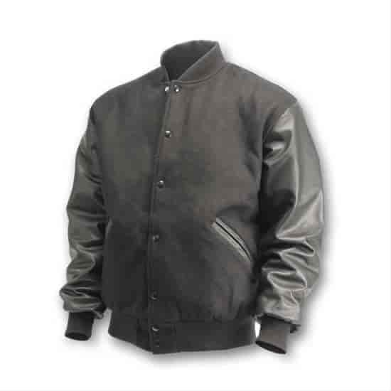 NOSTALGIA JACKET PURPLE WOOL / BLACK LEATHER (LARGE)