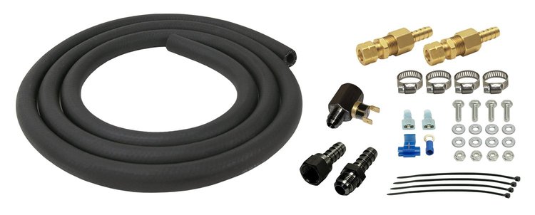 Transmission Cooler Plumbing Kit with Thermostat 180°F In-Line Thermostat
