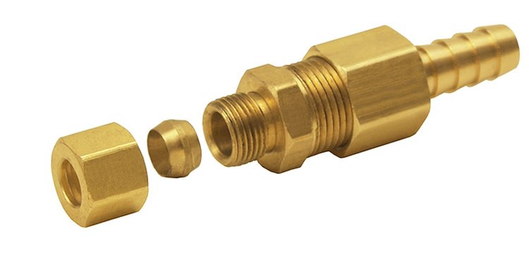 13031 Transmission Cooler Line/Compression Fitting Adapter 5/16 in. Tube to 3/8 in. NPT Hose Barb [Brass]