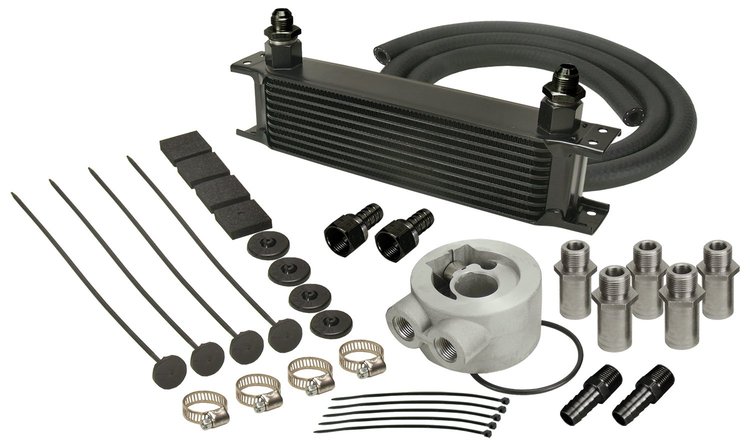 Engine Oil Cooler With Sandwich Adapter Kit Stacked Plate