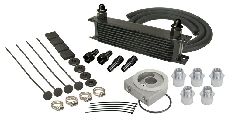 Engine Oil Cooler With Sandwich Adapter Kit Stacked Plate