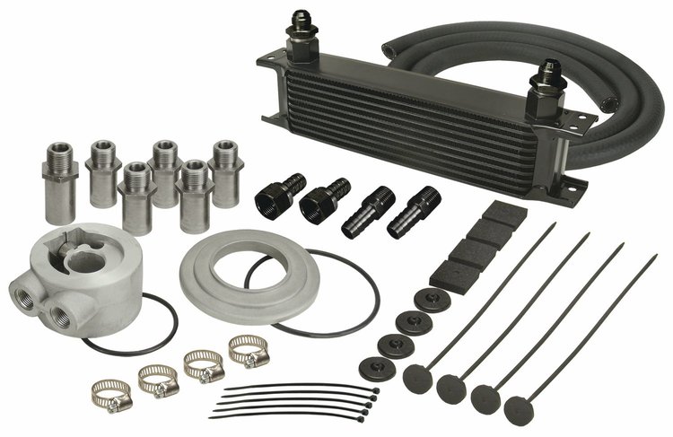 Engine Oil Cooler With Sandwich Adapter Kit Stacked Plate