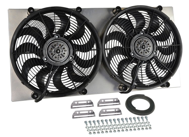 16843 Powerpack High-Output Dual 17 in. Electric Radiator Fan with Aluminum Shroud Kit