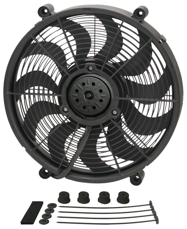 17" High Output Single RAD Electric Fan - Standard Mounting Kit 2400/1800 cfm