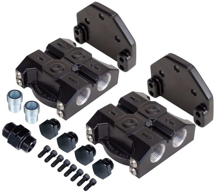 Premium Dual Oil Filter Mount Ports Right & Left