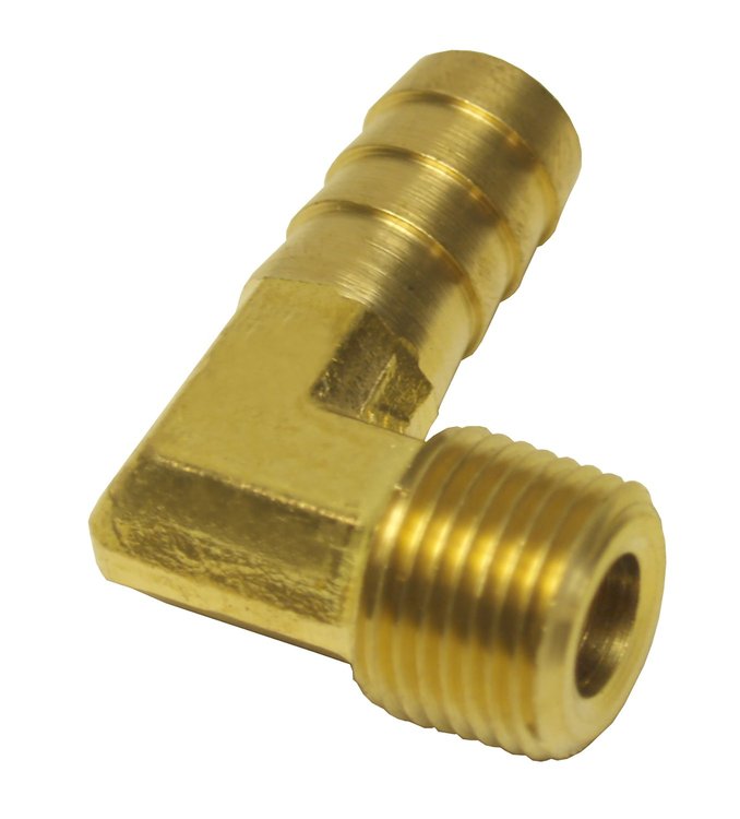 Barb 90° Hose Fitting 3/8" NPT Male x 1/2" Barb