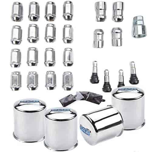 Wheel Installation Kit Includes: (4) 3.30" Bore Closed Center Caps