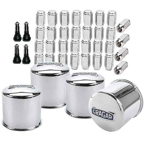 Wheel Installation Kit Includes: (4) 5.125" Bore Closed Center Caps