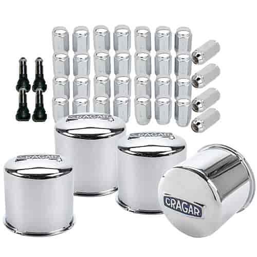 Wheel Installation Kit Includes: (4) 5.125" Bore Closed Center Caps
