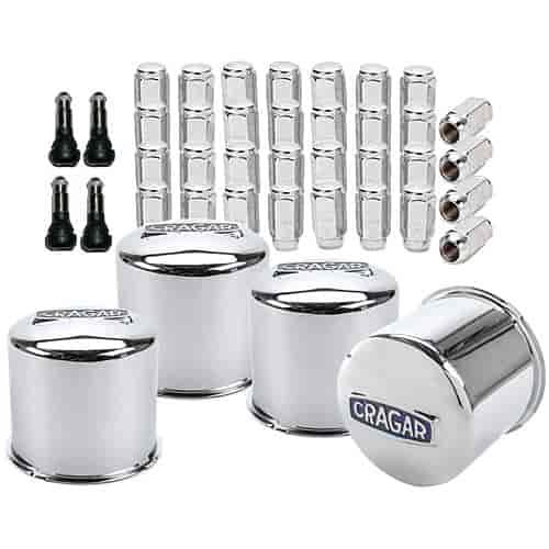 Wheel Installation Kit Includes: (4) 5.125" Bore Closed Center Caps