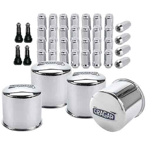 Wheel Installation Kit Includes: (4) 5.125" Bore Closed Center Caps