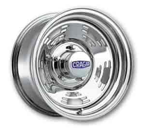 Luedeke Chrome Wheel Size: 15" x 7" Bolt Circle: 5 x 5" Rear Spacing: 4"