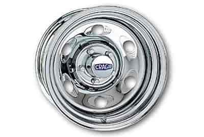 Sixer Chrome Wheel Size: 15" x 8" Bolt Circle 5 x 4-1/2" Rear Spacing: 4"
