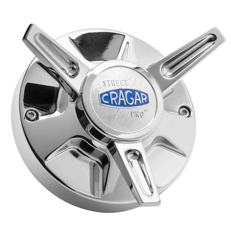 Wheel Center Cap 3-Bar Spinner and Lug Cover Cragar Street Pro Wheels 15/17" Screw-on