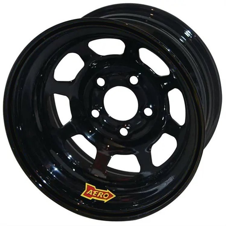 50 Series 15" x 8" Black Roll-Formed Race Wheel