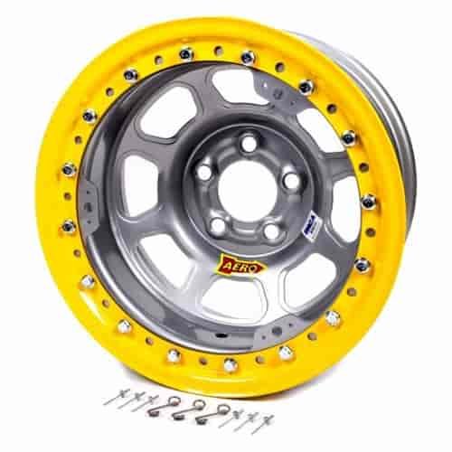 53 Series 15" x 7" Silver Roll-Formed Beadlock Race Wheel