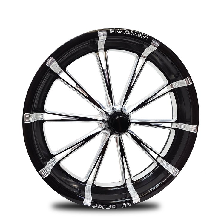 CS74004-03E Hammer Eclipse Spindle-Mount Front Wheel [Size: 17" x 4"] Black Anodized w/ Machined Accents
