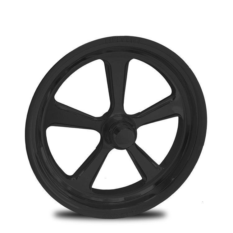 CS74004-10B Retro Black Spindle-Mount Front Wheel [Size: 17" x 4"] Solid Black