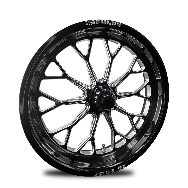 CS74004-14E Impulse Eclipse Spindle-Mount Front Wheel [Size: 17" x 4"] Black Anodized w/ Machined Accents