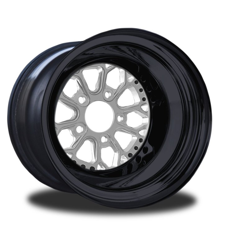 CSF403B-14P impulse Polished Non-Beadlock Rear Wheel [Size: 15" x 12"] Polished w/ Black Barrel