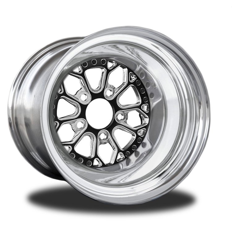 CSF603P-14E Impulse Eclipse Non-Beadlock Rear Wheel [Size: 15" x 12"] Black Anodized w/ Machined Accents & Polished Barrel