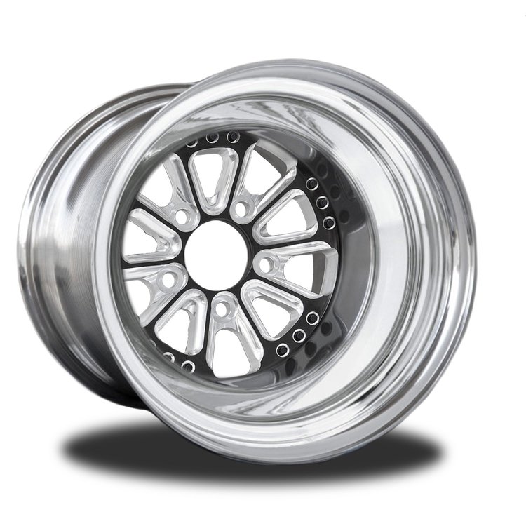 CSH601P-02EP Exile Eclipse Prism Non-Beadlock Rear Wheel [Size: 15" x 14"] Black Anodized w/ Polished/Machined Accents & Barrel