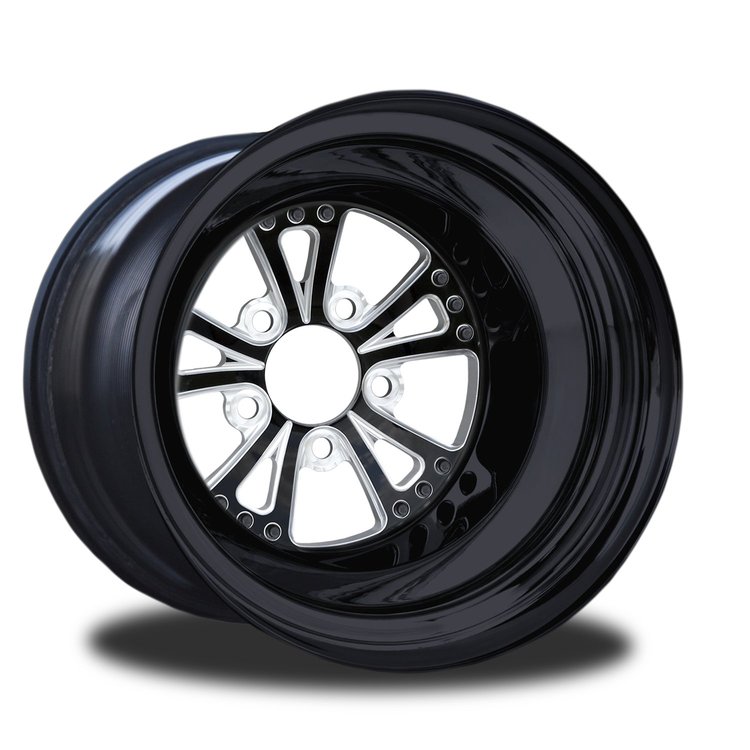CSK501B-01EP Torx Eclipse Prism Non-Beadlock Rear Wheel [Size: 15" x 16"] Black Anodized w/ Polish/Mach Accents & Black Barrel
