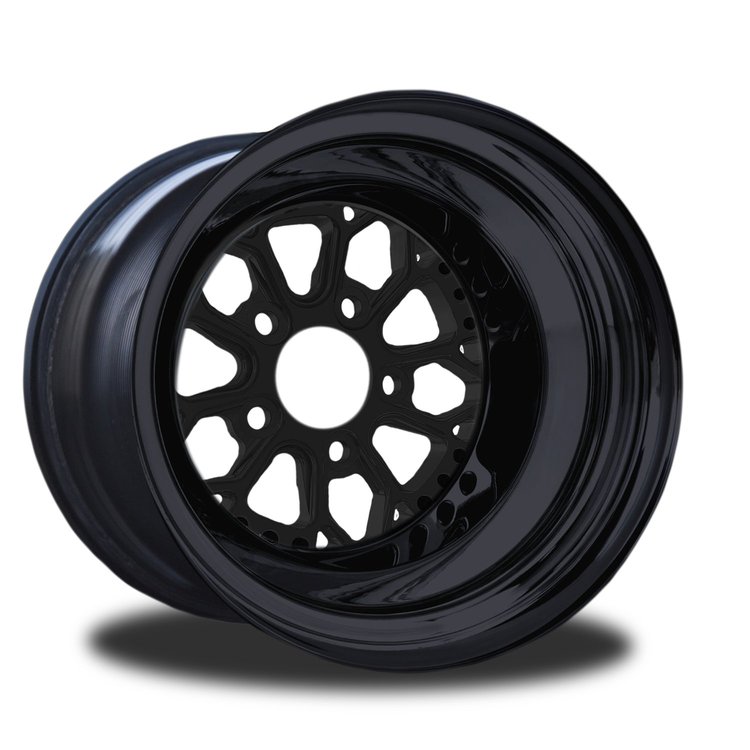 CSK506B-14B Impulse Black Non-Beadlock Rear Wheel [Size: 15" x 16"] Black Anodized w/ Black Barrel
