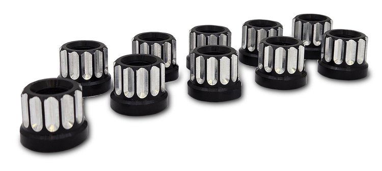 CSLUG625-01E Flange/Flat Style Lug Nuts [5/8 in.-18 Thread] Black Anodized