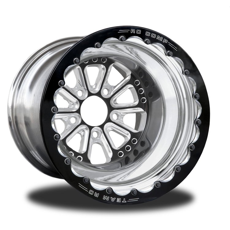 CSD506P2E-02E Exile Eclipse Double-Beadlock Rear Wheel [Size: 15" x 10"] Black Anodized w/ Machined Accents & Polished Barrel