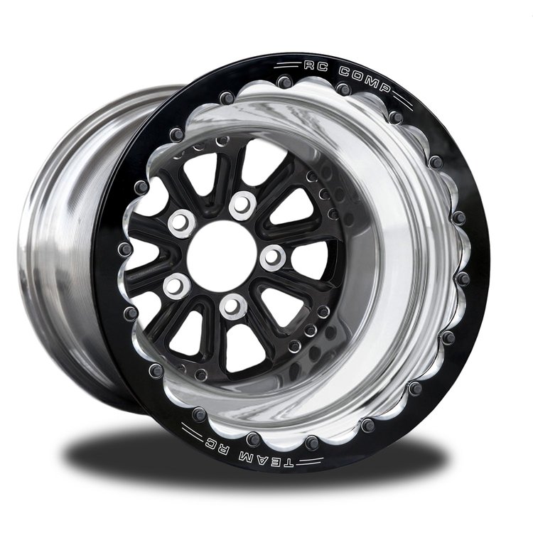 CSD503P2E-02B Exile Black Double-Beadlock Rear Wheel [Size: 15" x 10"] Black Anodized w/ Polished Barrel