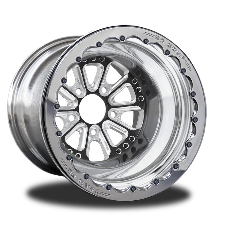 CSK505P2P-03E Hammer Eclipse Double-Beadlock Rear Wheel [Size: 15" x 16"] Black Anodized w/ Machined Accents & Polished Barrel