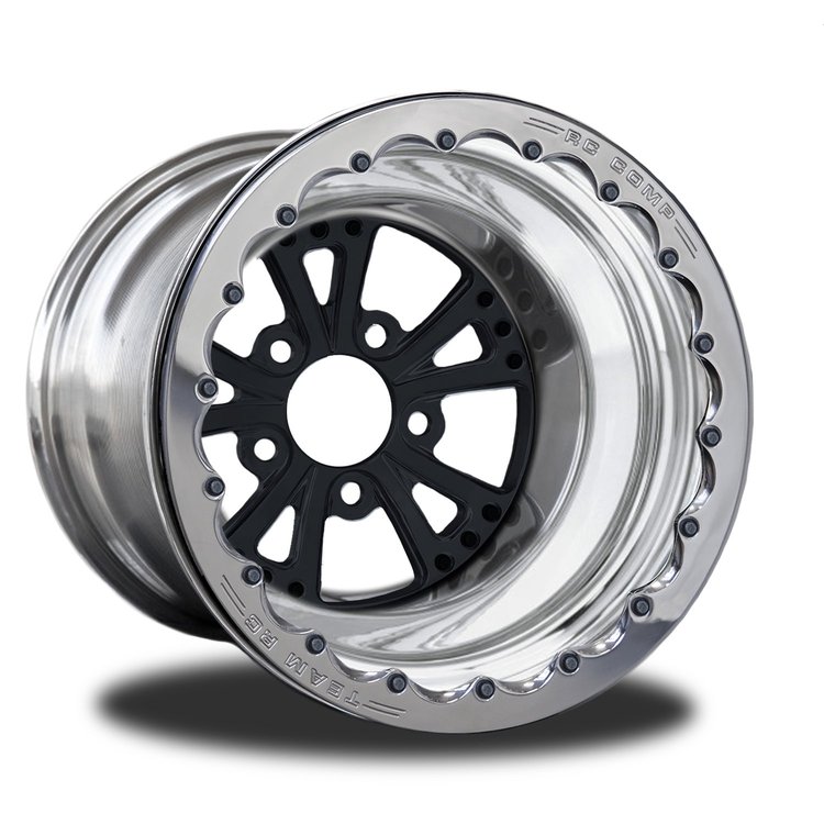 CSD655P1P-01B Torx Black Single-Beadlock Rear Wheel [Size: 15" x 10"] Black Anodized w/ Polished Barrel