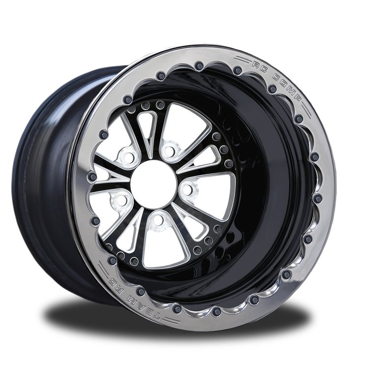 CSC401B2P-01E Torx Eclipse Double-Beadlock Rear Wheel [Size: 15" x 9"] Black Anodized w/ Machined Accents & Black Barrel