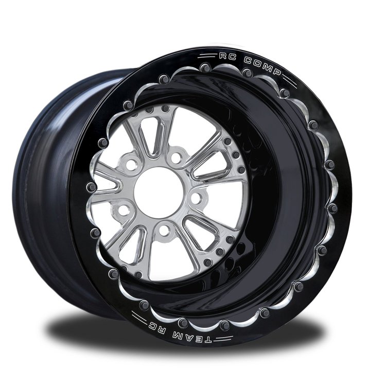 CSC403B2E-01P Torx Polished Double-Beadlock Rear Wheel [Size: 15" x 9"] Polished w/ Black Barrel