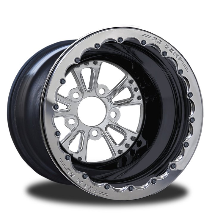 CSF403B2P-01P Torx Polished Double-Beadlock Rear Wheel [Size: 15" x 12"] Polished w/ Black Barrel
