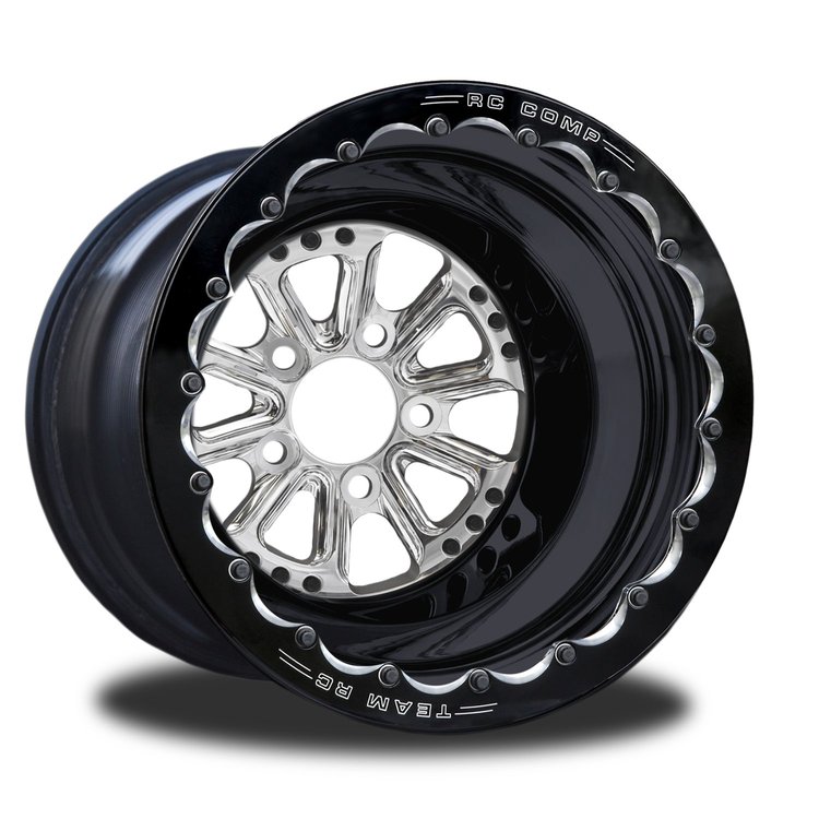 CSF856B1E-02P Exile Polished Single-Beadlock Rear Wheel [Size: 15" x 12"] Polished w/ Black Barrel