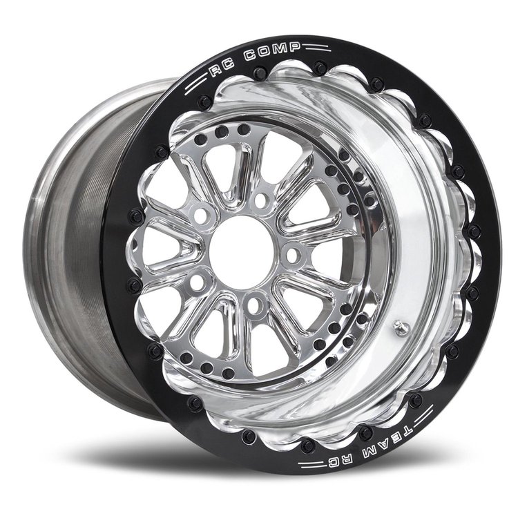 CSF505P1E-02P Exile Polished Single-Beadlock Rear Wheel [Size: 15" x 12"] Polished w/ Polished Barrel