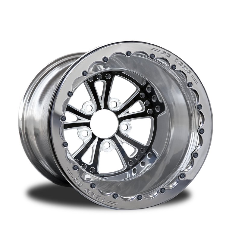 CSE606P1P-01EP Torx Eclipse Prism Single-Beadlock Rear Wheel [Size: 15" x 11"] Black Anodized w/ Polish/Mach Accents & Barrel