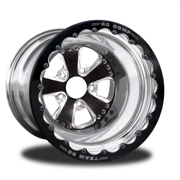 CSD401P2E-10E Retro Eclipse Double-Beadlock Rear Wheel [Size: 15" x 10"] Black Anodized w/ Machined Accents & Polished Barrel