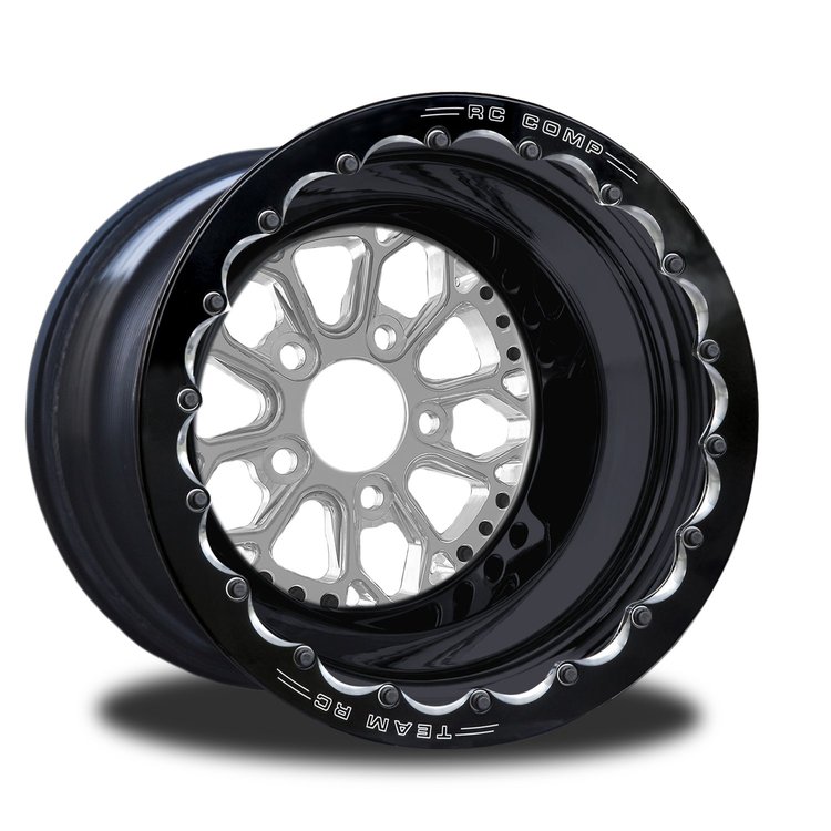 CSD401B1E-14P impulse Polished Single-Beadlock Rear Wheel [Size: 15" x 10"] Polished w/ Black Barrel