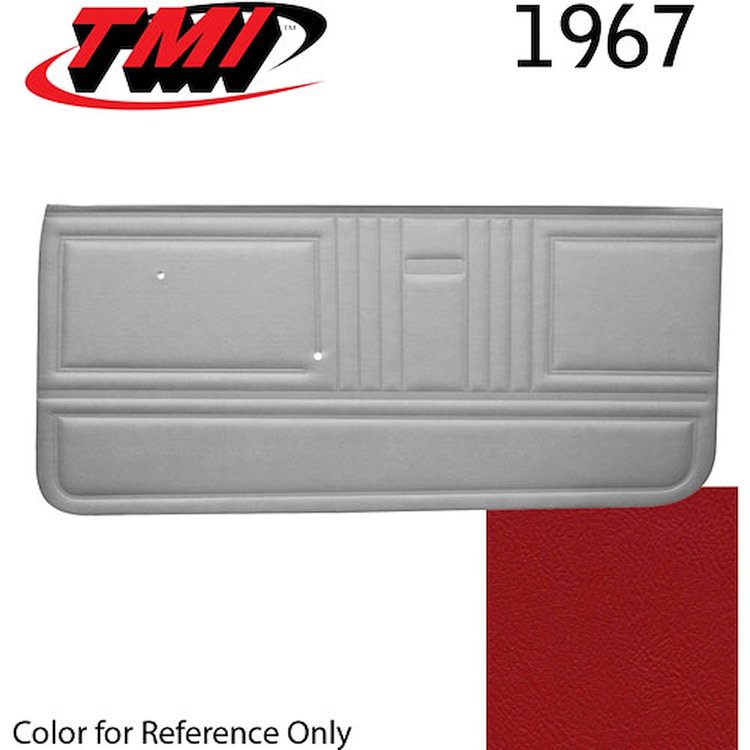 10-80207-3048 RED - 1967 CAMARO STANDARD DOOR PANELS BASIC SILVER SERIES