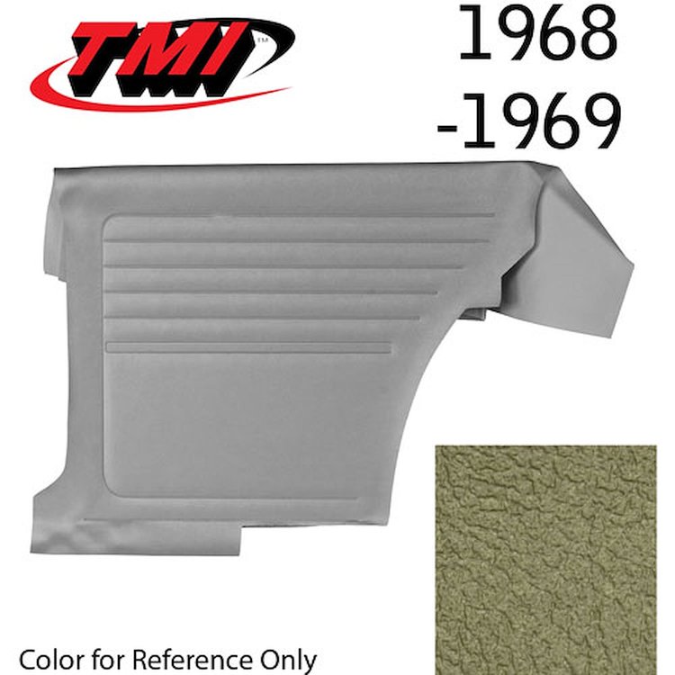 10-8028-3307 IVY/GREEN GOLD - 1968 CAMARO COUPE STANDARD REAR QUARTER TRIM PANELS BASIC SILVER SERIES